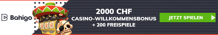 Banner mit Bahigo Logo und 2000 CHF Casino Willkommensbonus