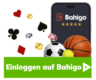 Smartphone mit Bahigo Logo und verschiedenen Sport und Kartensymbolen daneben